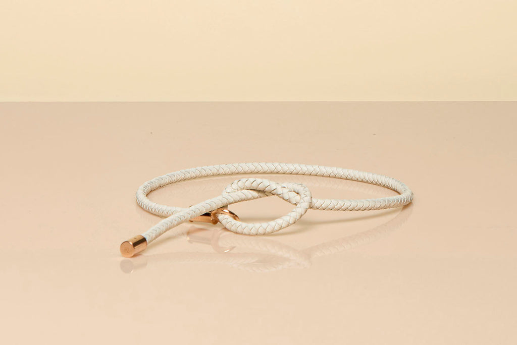 Belt in Ivory Nappa Leather