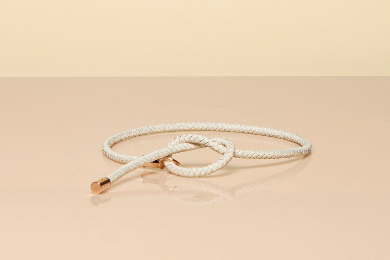 Belt in Ivory Nappa Leather