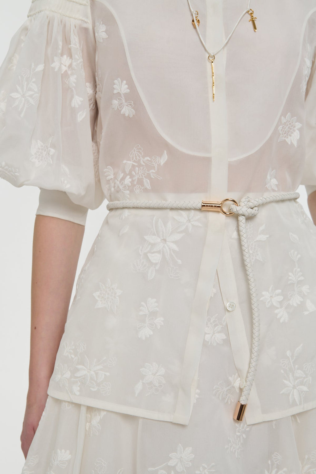 Belt in Ivory Nappa Leather