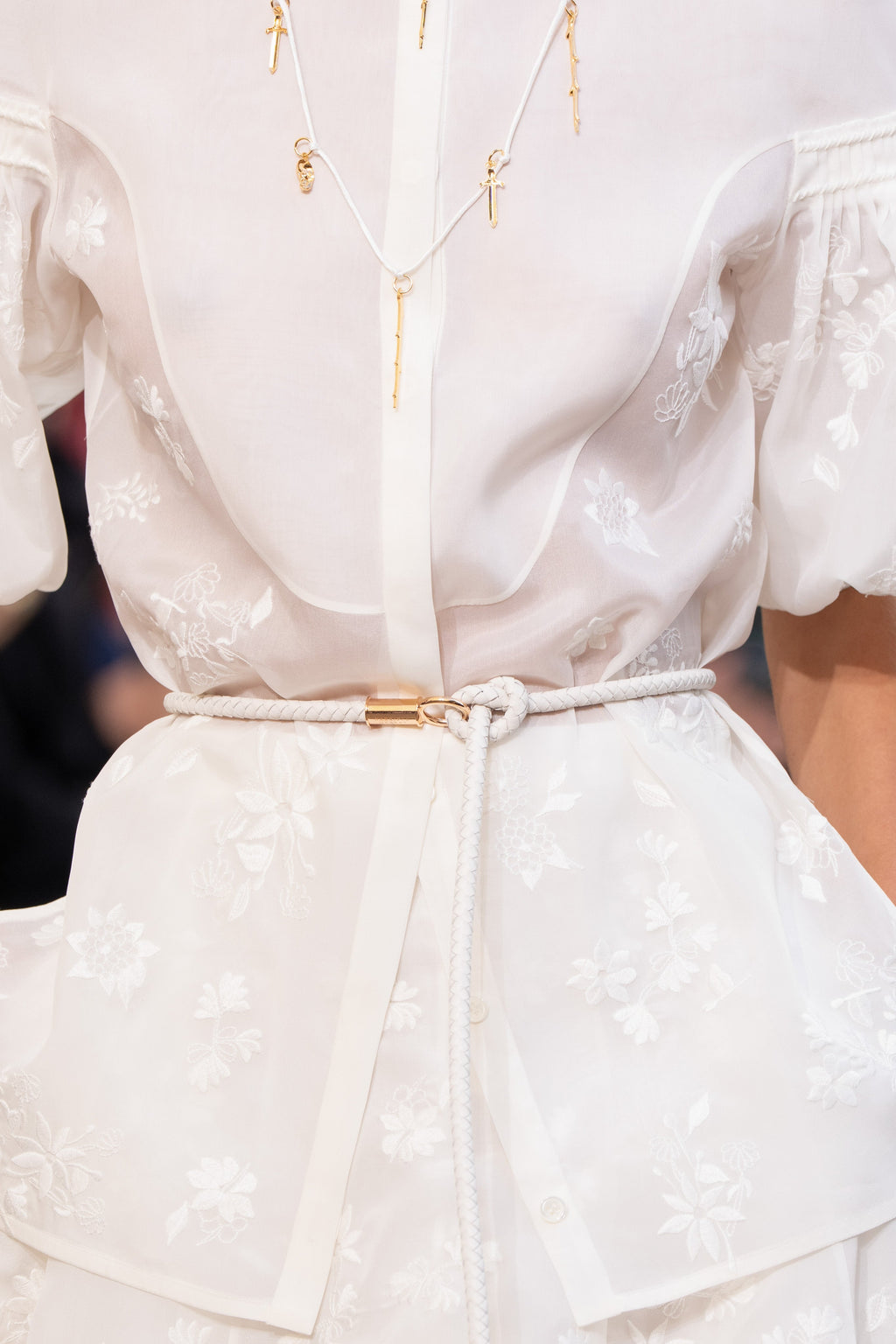 Belt in Ivory Nappa Leather